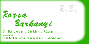 rozsa barkanyi business card